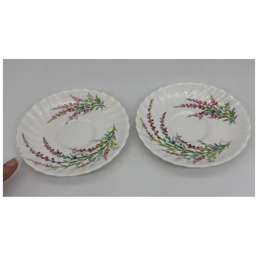 Royal Doulton Bell Heather Saucers Set of 2 Bone China H4828 R1941 England 5.5in
